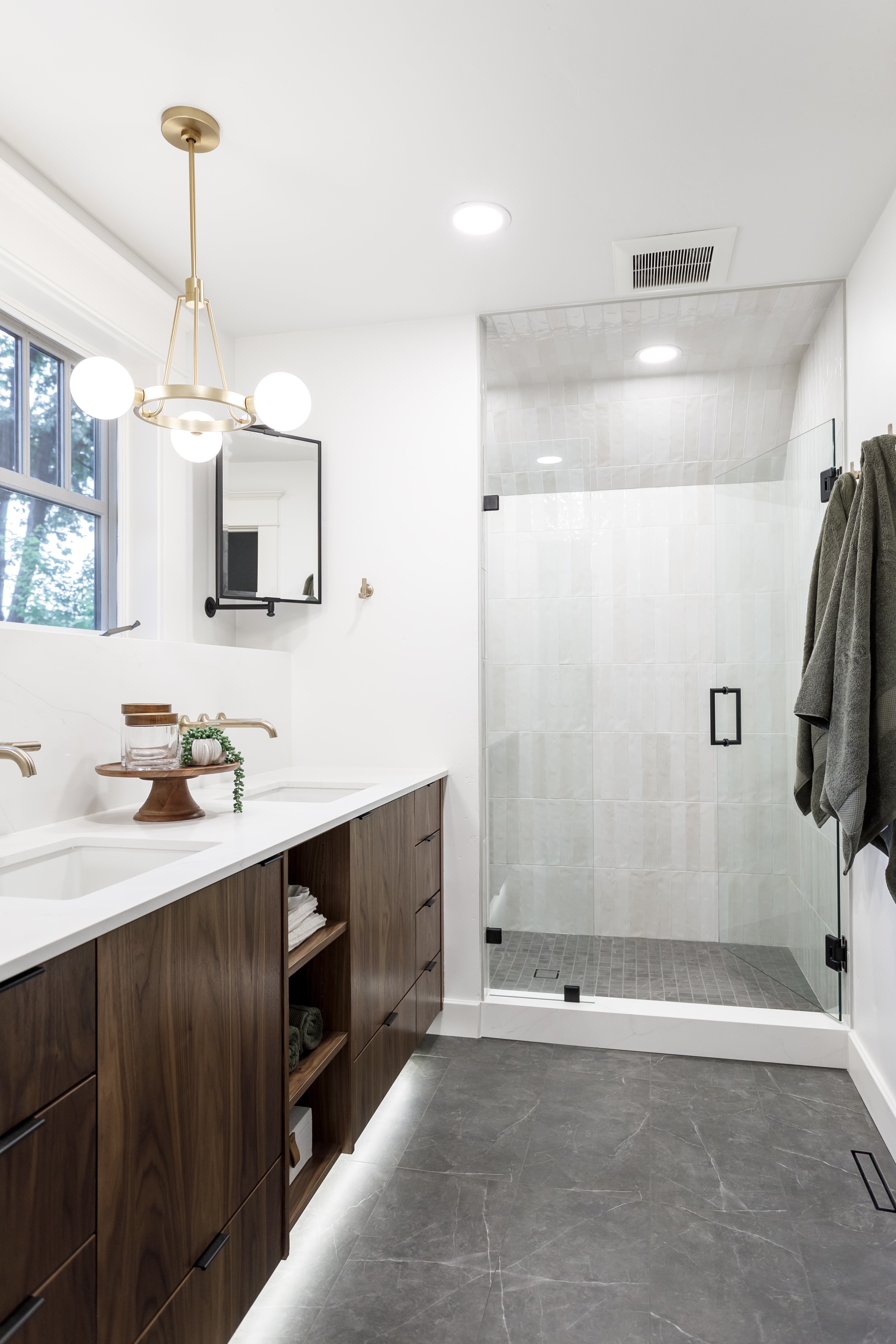 Shower door installation detail